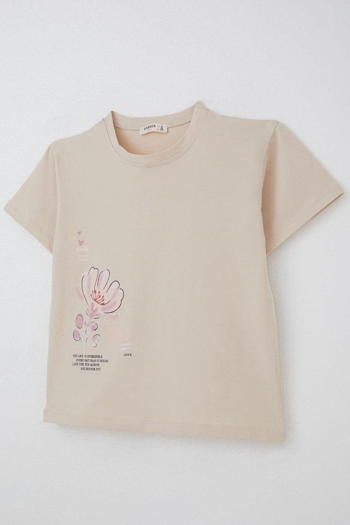 BRE Breeze Girl Child Shorts Set Love Themed Flower Printed 62 Years, Beige - Ocozocoautla de Espinosa