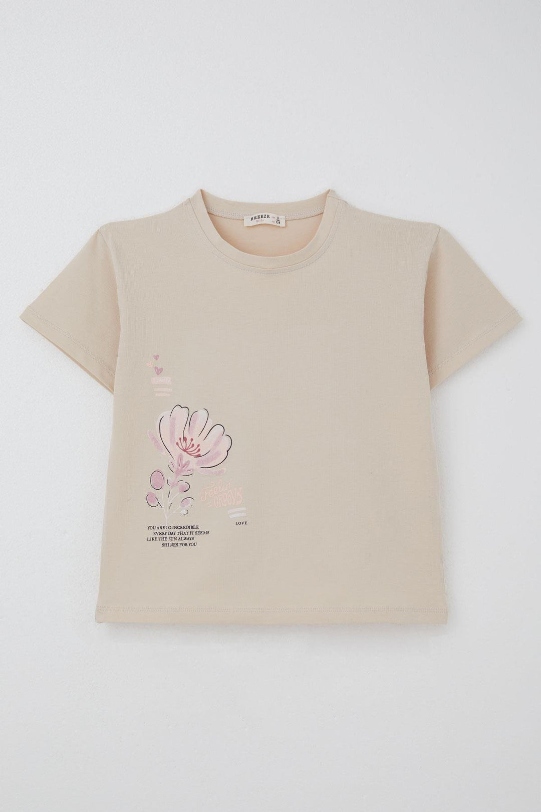 BRE Breeze Girl Child Shorts Set Love Themed Flower Printed 62 Years, Beige - Ocozocoautla de Espinosa