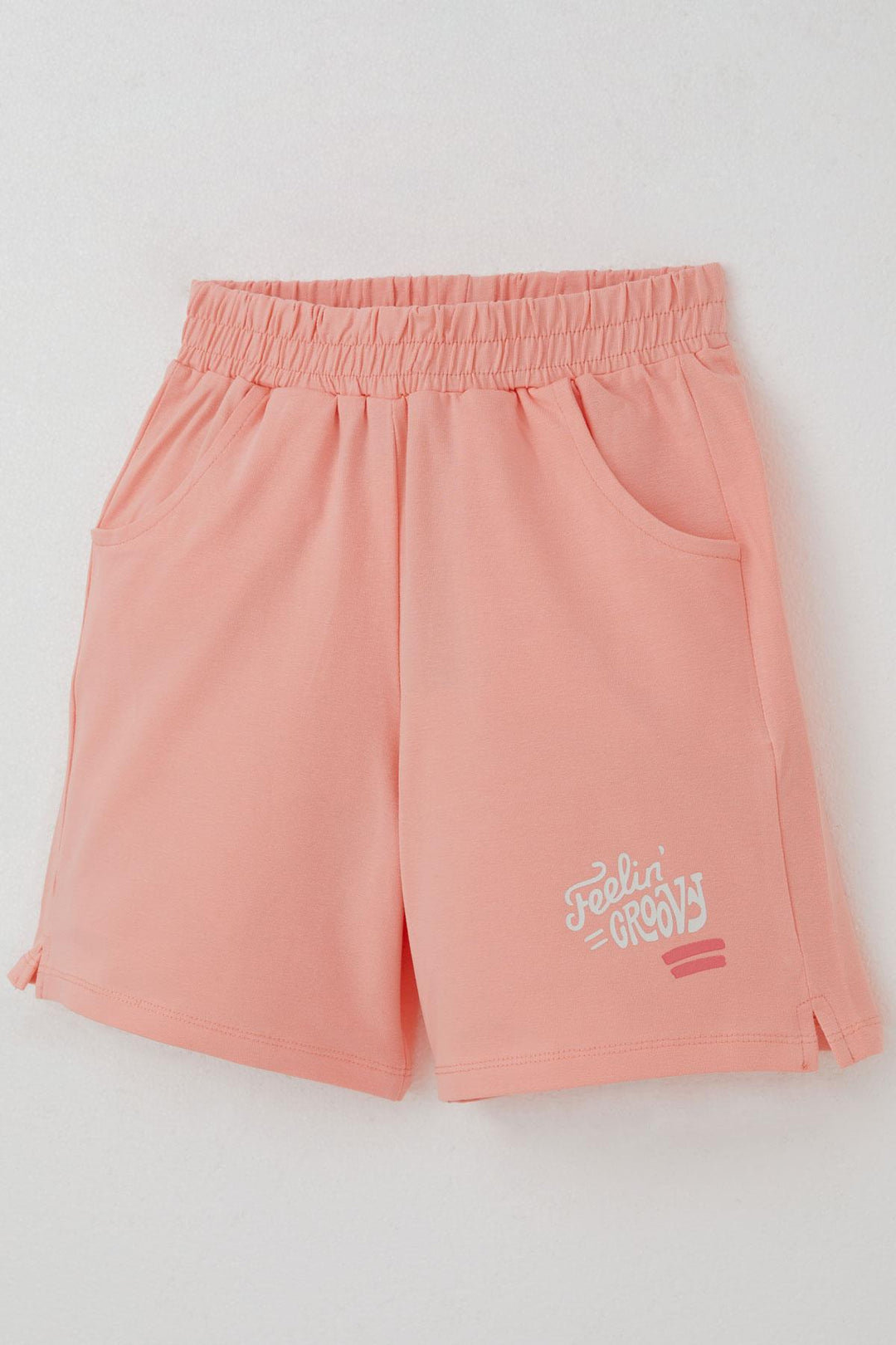 BRE Breeze Girl Child Shorts Set Love Themed Flower Printed 62 Years, Ecru - Durham