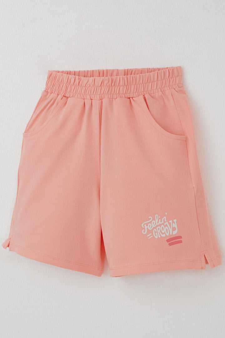 BRE Breeze Girl Child Shorts Set Love Themed Flower Printed 62 Years, Ecru - Durham