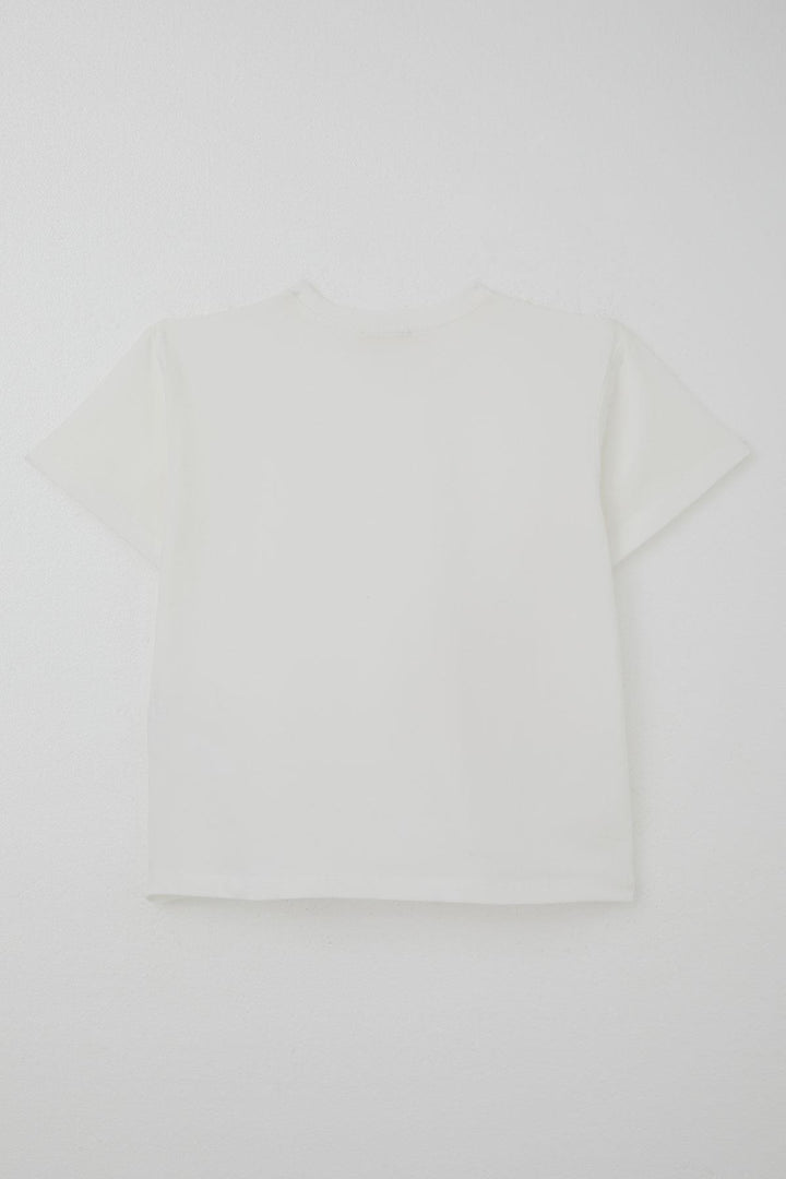 BRE Breeze Girl Child Shorts Set Love Themed Flower Printed 62 Years, Ecru - Durham