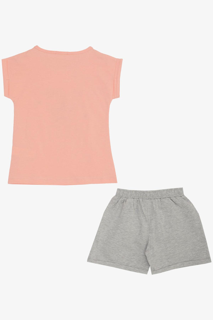 BRE Breeze Girl's Shorts Set with Star Print Elastic Waistband 50 Years, Salmon - El Centro