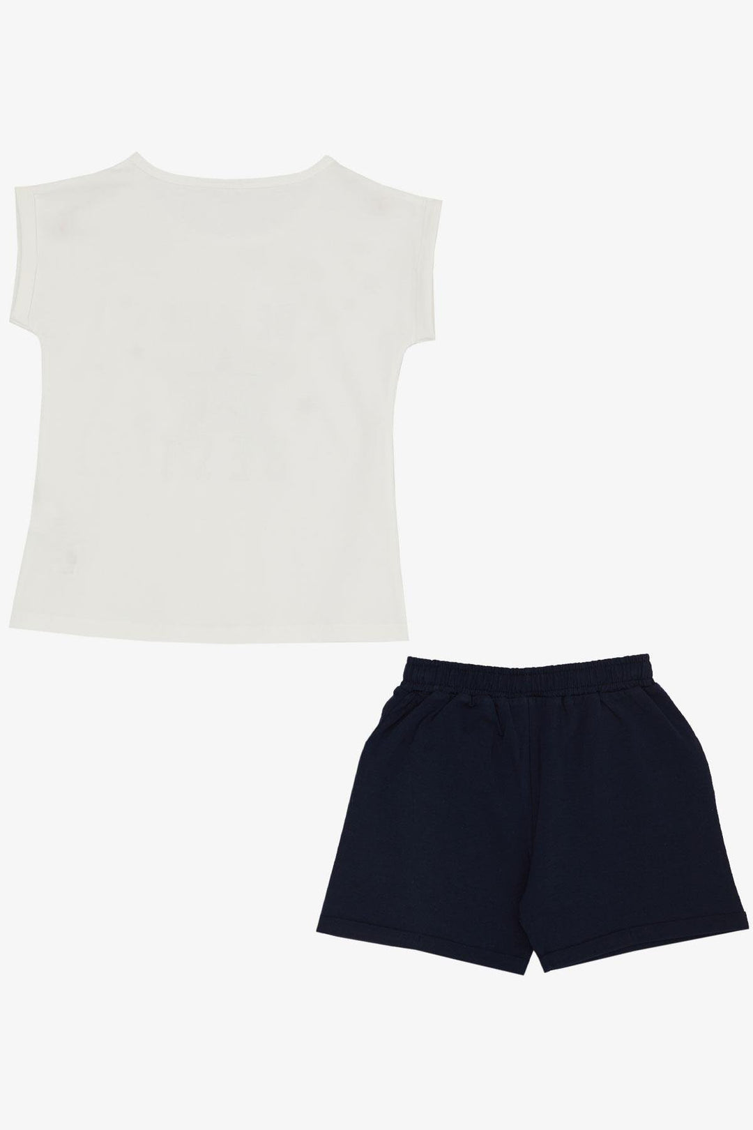 BRE Breeze Girl's Shorts Set with Star Print Elastic Waistband 50 Years, White - Dzhankoi