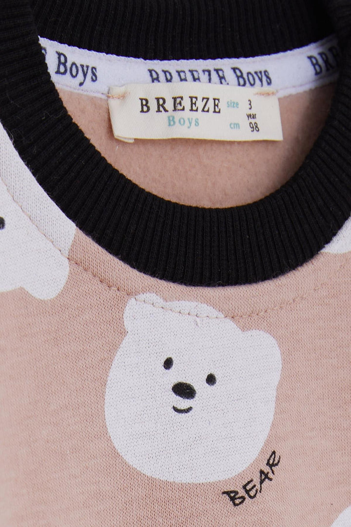 BRE Breeze Girl Child Sweatshirt with Bear Pattern 1.5-5 Years, Beige - Nashua