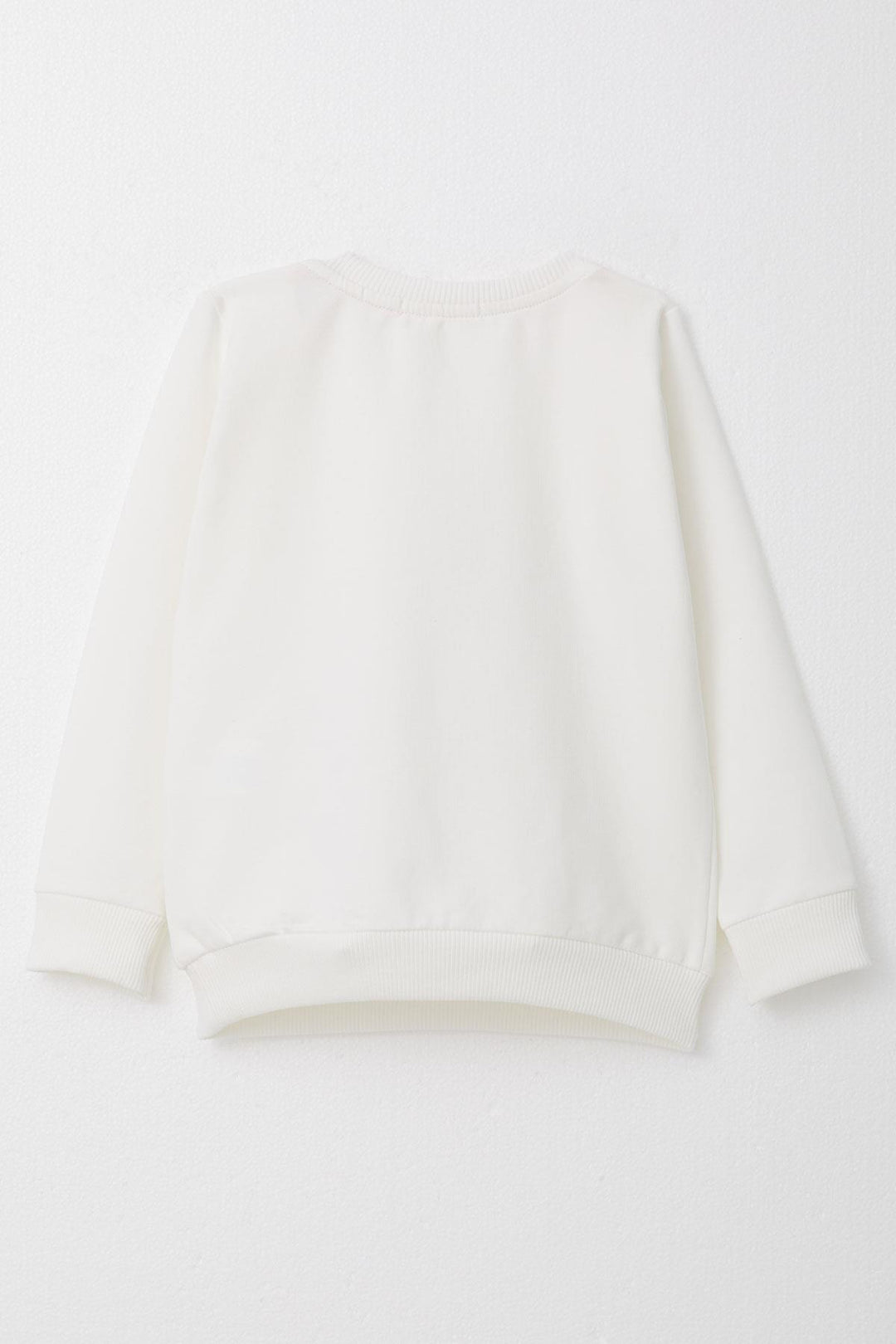 BRE Breeze Girl Child Sweatshirt Bear & Text Printed 1.5-5 Years, Ecru - Zamora