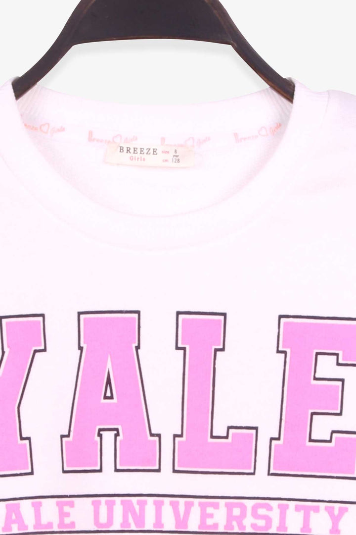 BRE Breeze Girl Child Sweatshirt Printed 84 Years, Ecru - Wigan