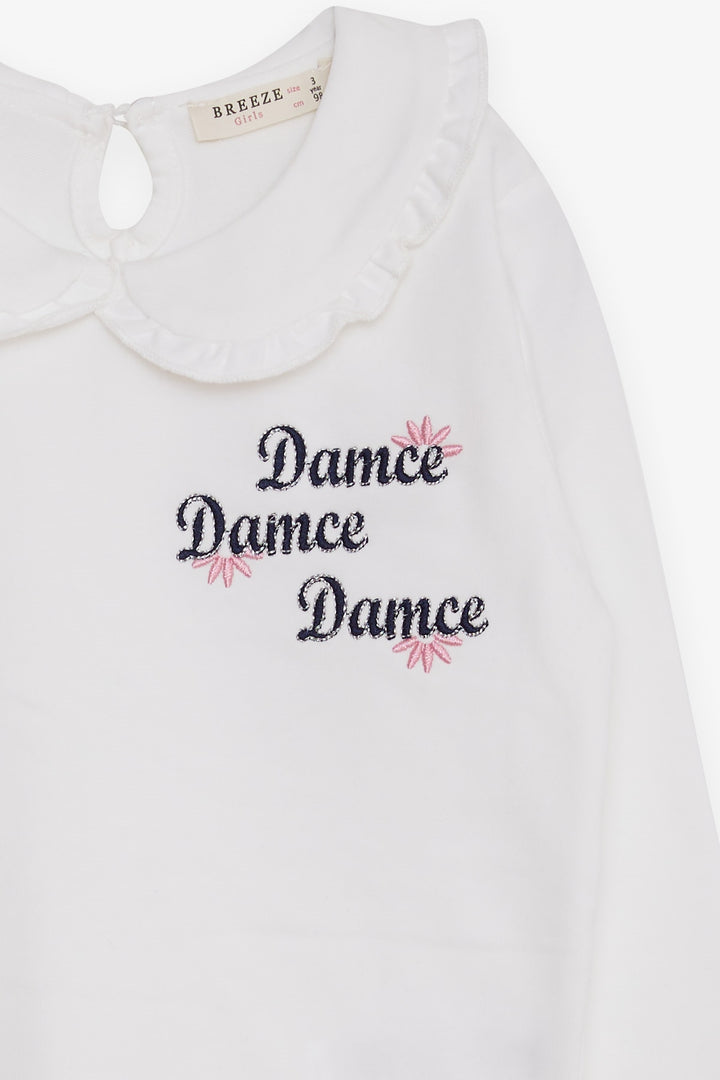 BRE Breeze Girl Child Sweatshirt with Baby Collar 1.5-5 Years, White - Jaral del Progreso