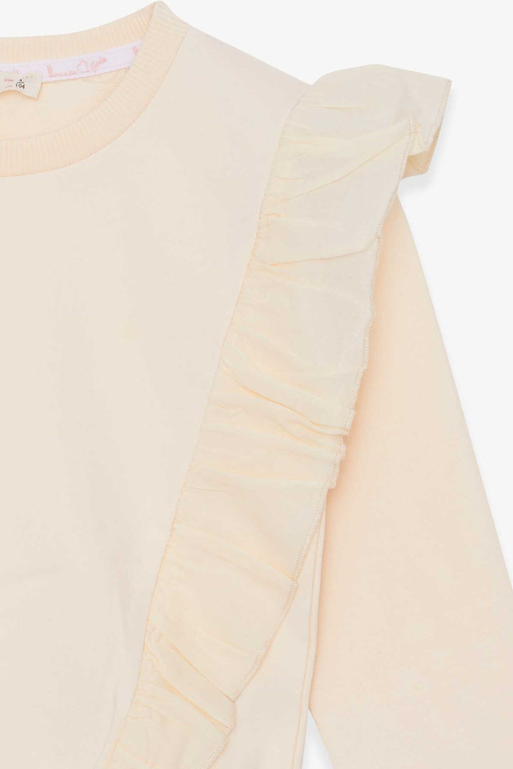 BRE Breeze Girl's Sweatshirt with Elastic Waistband 4-8 Years, Cream - San Remo