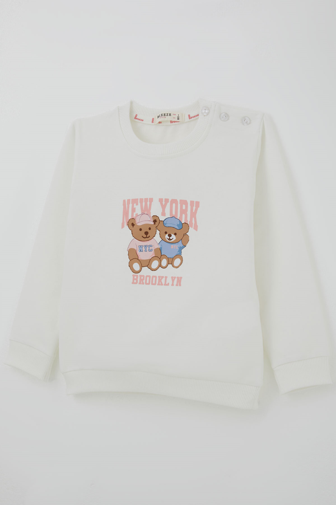 BRE Breeze Kız Çocuk Sweatshirt Dost Ayıcıklar Baskılı 1.5-5 Yaş , Ekru - Coventry