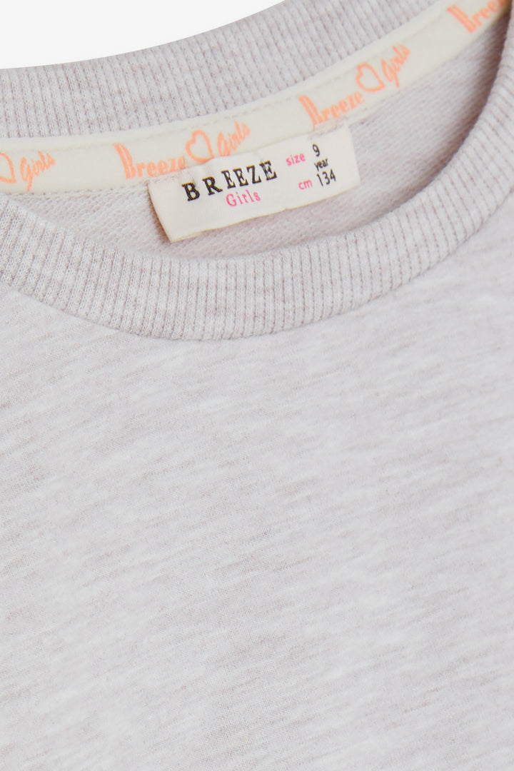 BRE Breeze Girl's Sweatshirt with Lace, 62 Years, Beige Melange - Carlsbad