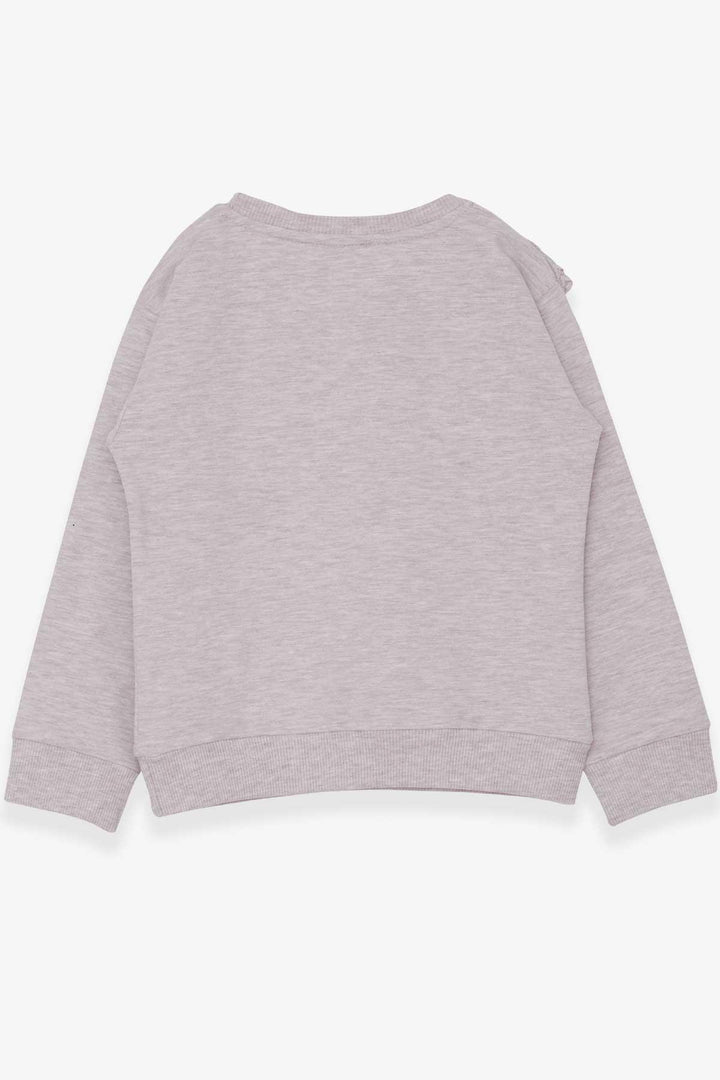 BRE Breeze Girl Child Sweatshirt with Lace 4-9 Years, Beige Melange - Actopan