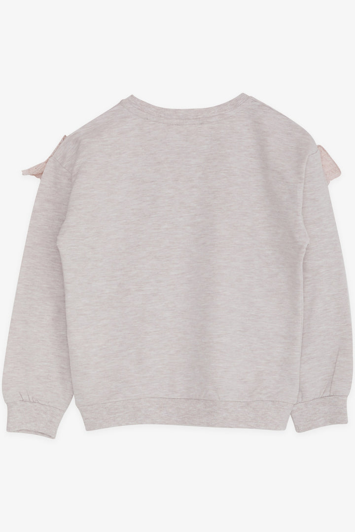 BRE Breeze Girl's Sweatshirt with Lace, 62 Years, Beige Melange - Carlsbad