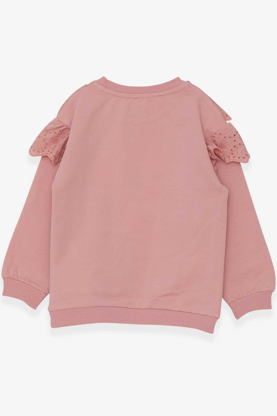 BRE Breeze Girl Child Sweatshirt with Lace 4-8 Years, Rose Pink - Media