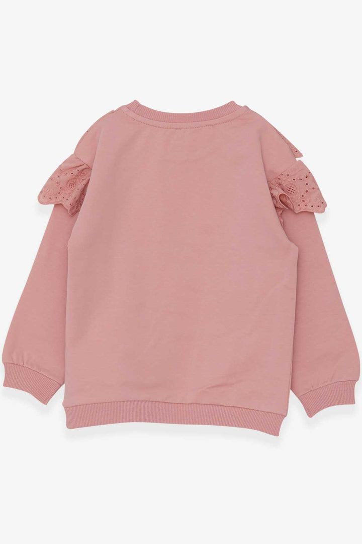BRE Breeze Girl Child Sweatshirt with Lace 4-8 Years, Rose Pink - Media