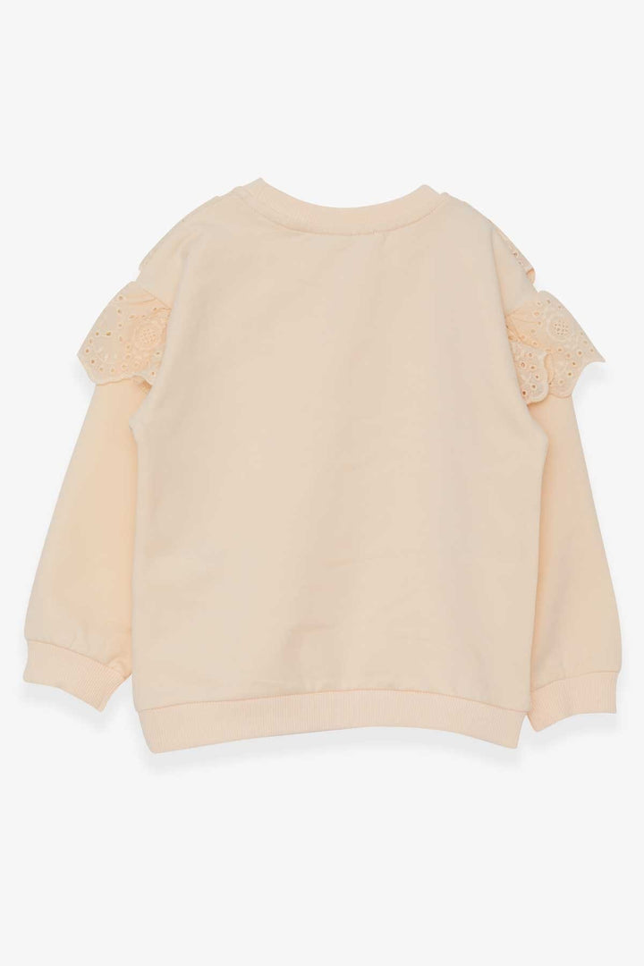 BRE Breeze Girl Child Sweatshirt with Lace 4-8 Years, Cream - Bishops Stortford