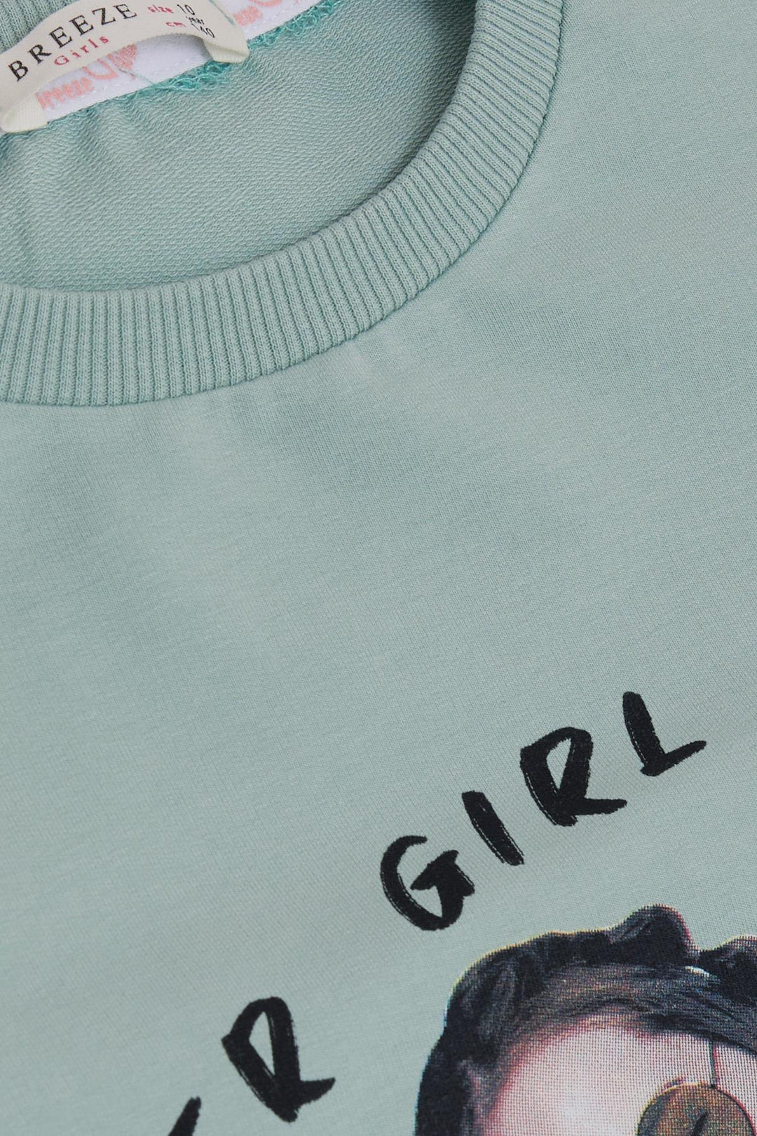 BRE Breeze Girl Child Sweatshirt Great Girl Printed with Flower 94 Years, Aqua Green - Texas City