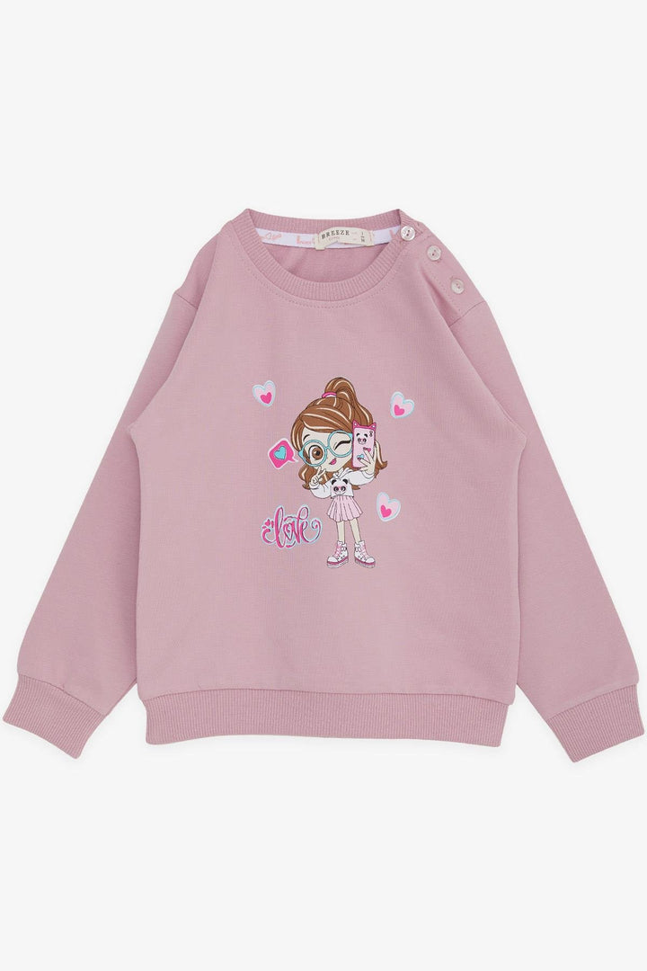 BRE Breeze Girl Child Sweatshirt Cool Girl Printed 1.5-5 Years, Pink - Pomona