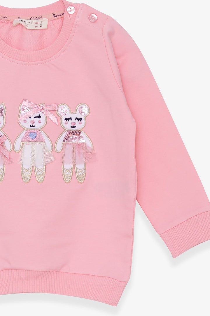 BRE Breeze Girl Child Sweatshirt with Animal Print, 1.5-5 Years, Powder - Bakhmut