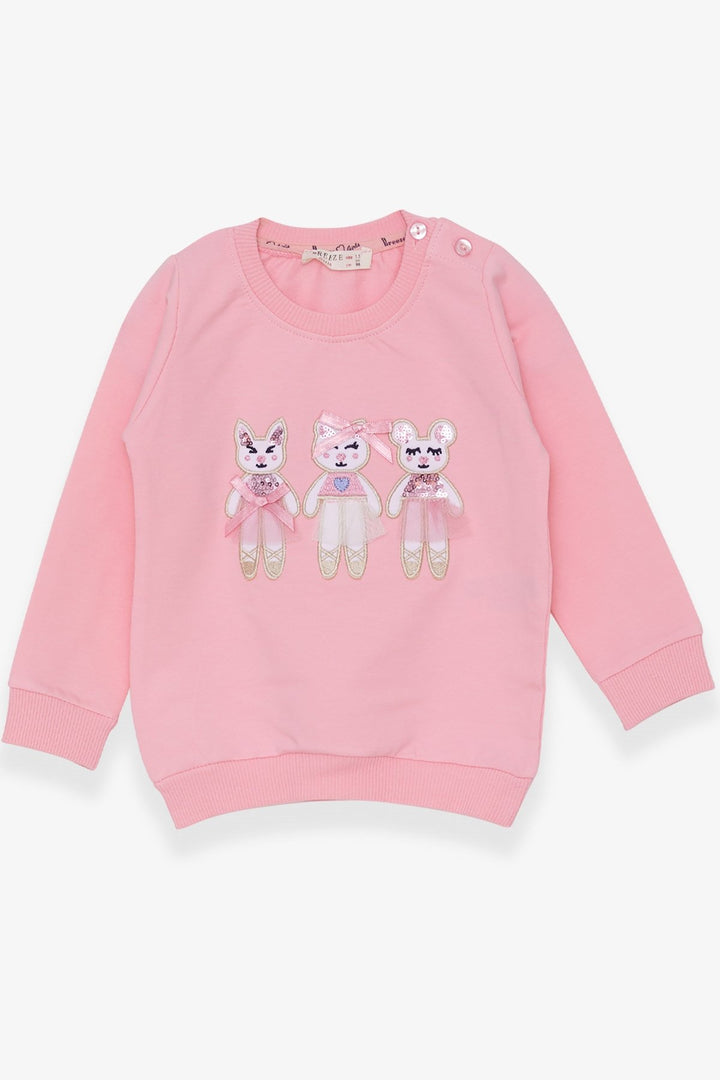 BRE Breeze Girl Child Sweatshirt with Animal Print, 1.5-5 Years, Powder - Bakhmut