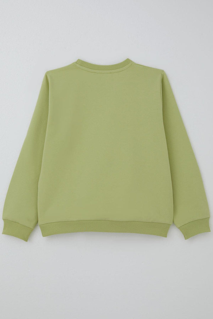 BRE Breeze Kız Çocuk Sweatshirt İnci Taş İşlemeli 72 Yaş, Fıstık Yeşili - Ilford