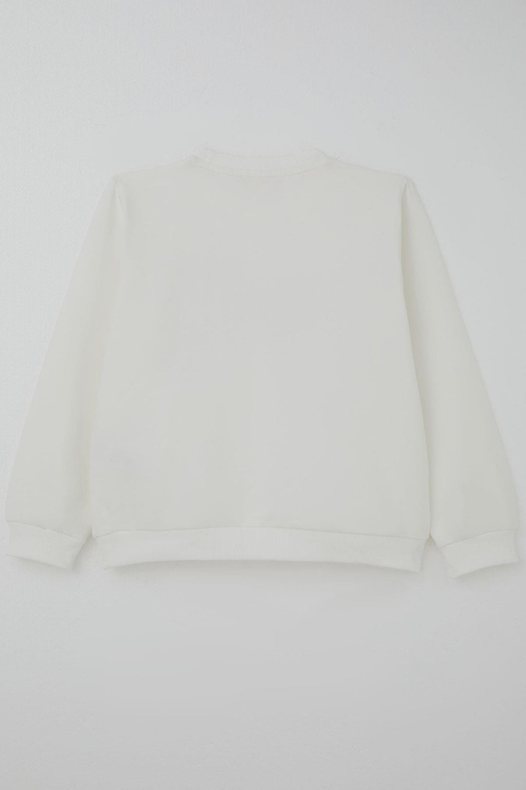 BRE Breeze Girl's Sweatshirt with Pearl Embroidery, 72 Years, Ecru - San Clemente