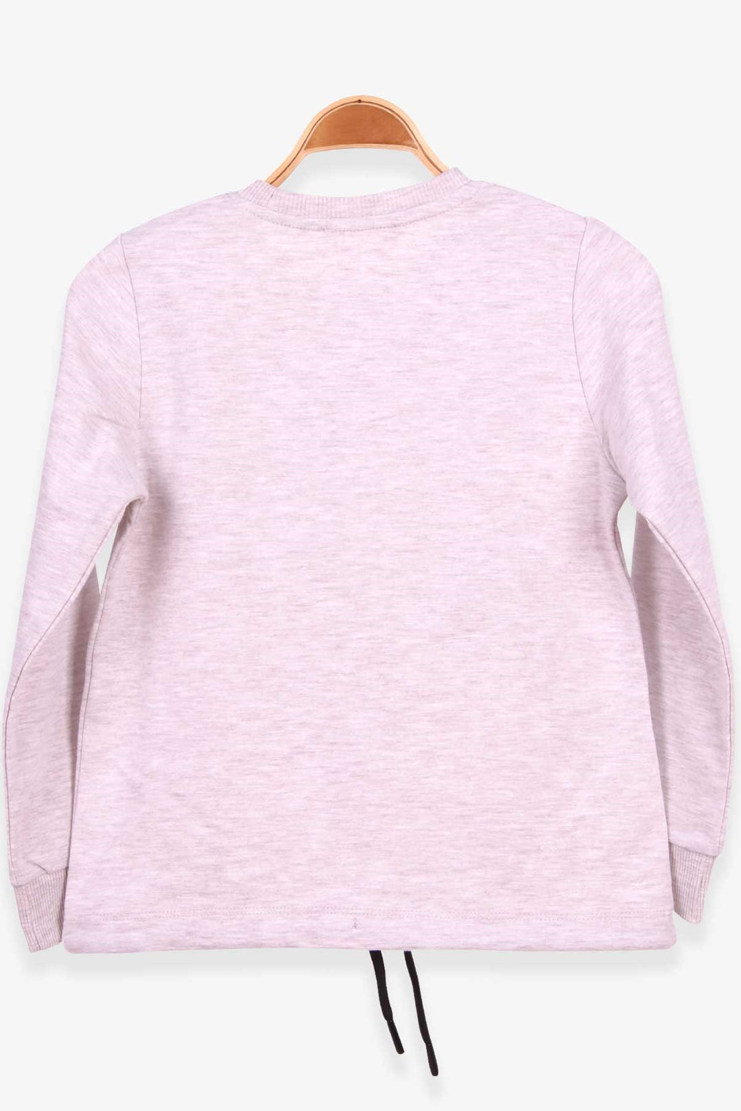 BRE Breeze Girl's Sweatshirt with Pearl Stone Embellished Waistband and Drawstring, 62 Years, Beige Melange - Plantation