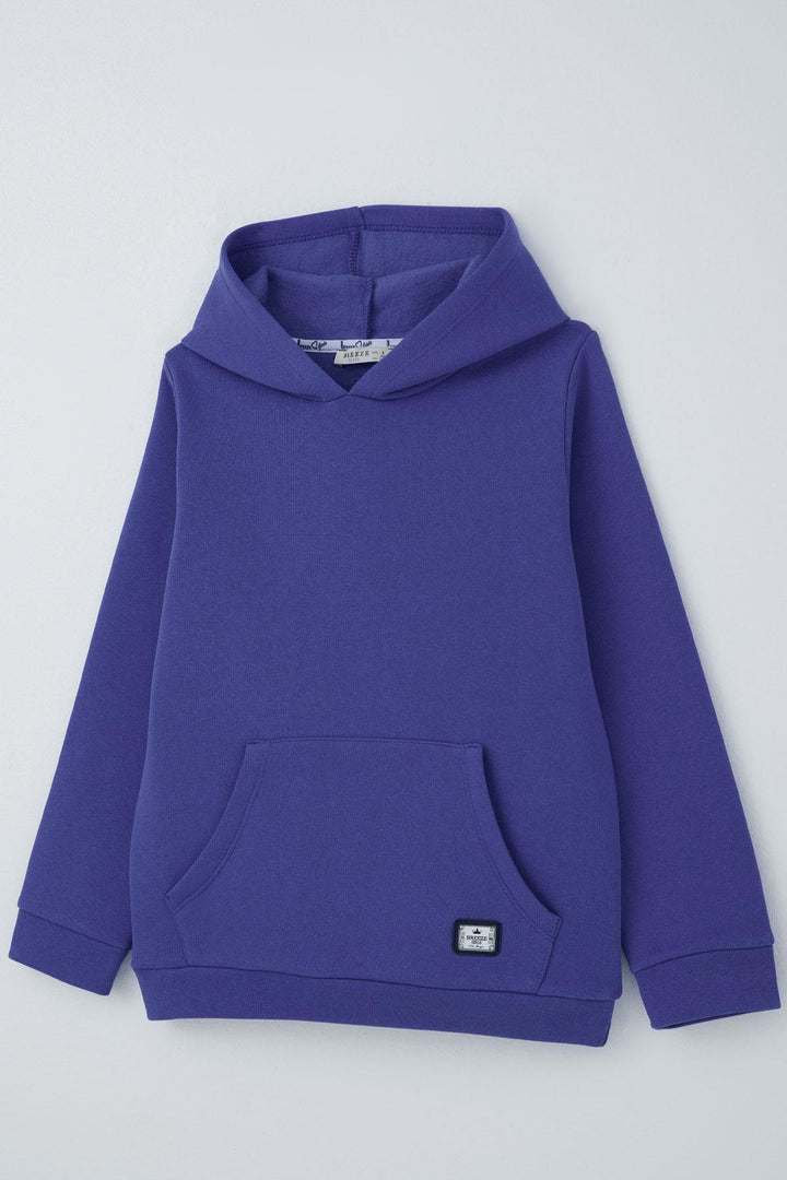 BRE Breeze Girl Child Sweatshirt with Kangaroo Pocket 4-8 Years, Royal Blue - Cheltenham