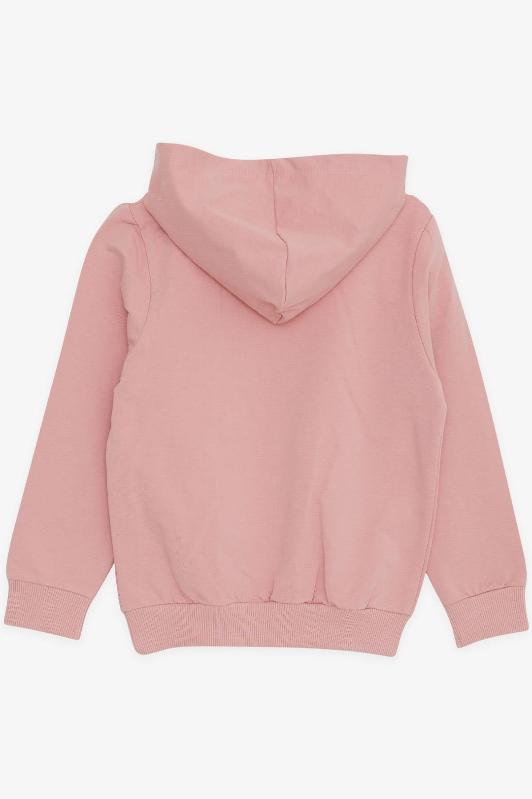 BRE Breeze Girl's Sweatshirt with Kangaroo Pocket, Printed with Text and Lace, 3-8 Years, Rose Pink - Hamilton