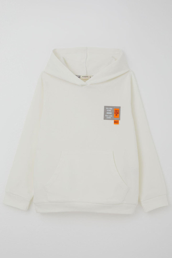 BRE Breeze Girl Child Sweatshirt Hooded with Arm Detail 4-8 Years, Ecru - Torre-Pacheco