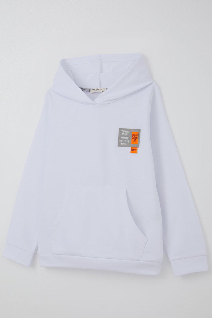 BRE Breeze Kız Çocuk Sweatshirt Kapüşonlu Arma Detaylı 4-8 Yaş, Beyaz - Mississauga