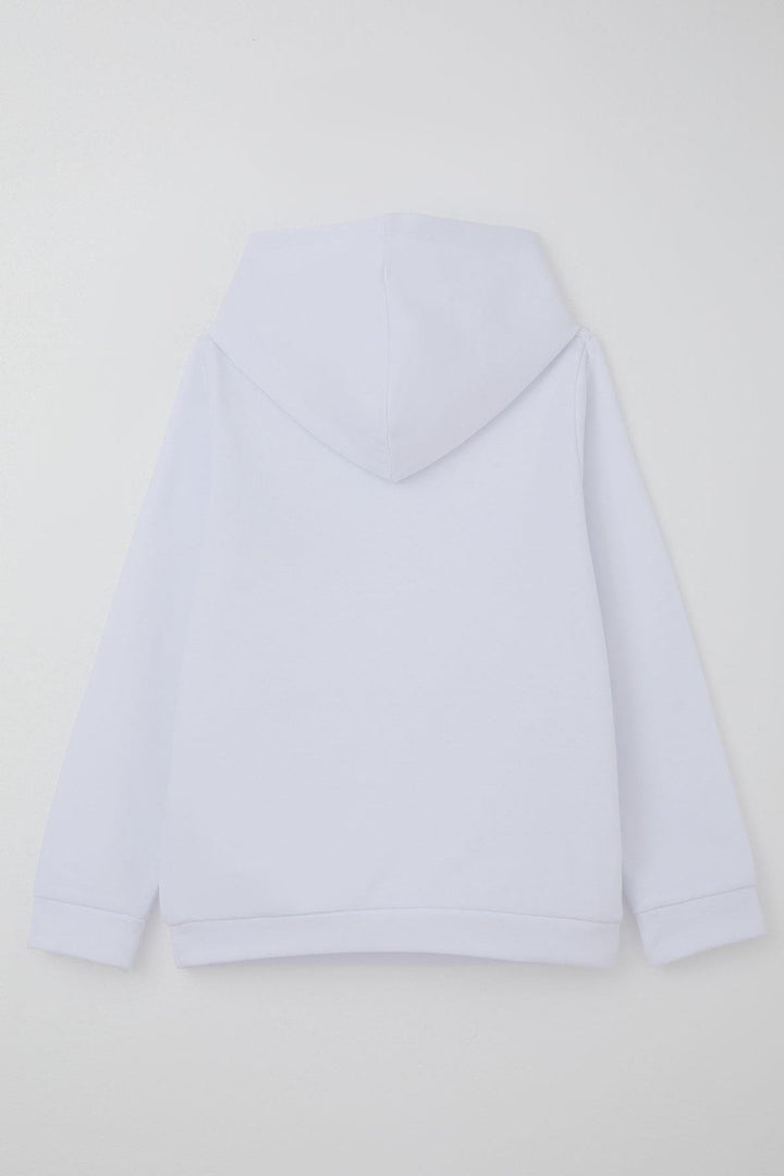 BRE Breeze Kız Çocuk Sweatshirt Kapüşonlu Arma Detaylı 4-8 Yaş, Beyaz - Mississauga