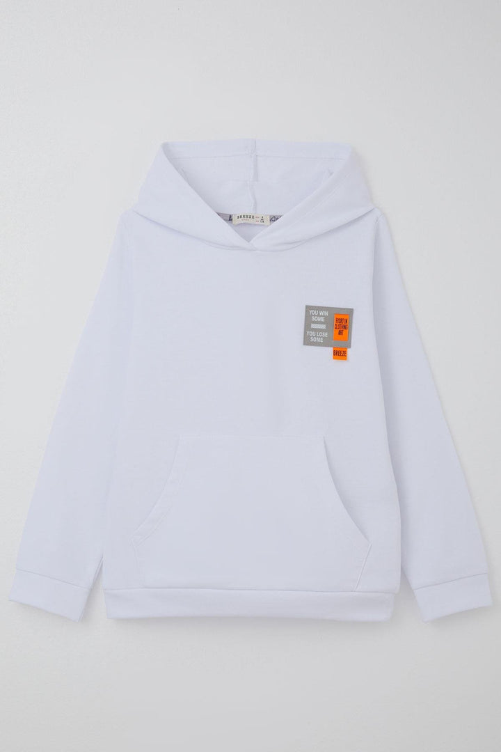 BRE Breeze Kız Çocuk Sweatshirt Kapüşonlu Arma Detaylı 4-8 Yaş, Beyaz - Mississauga