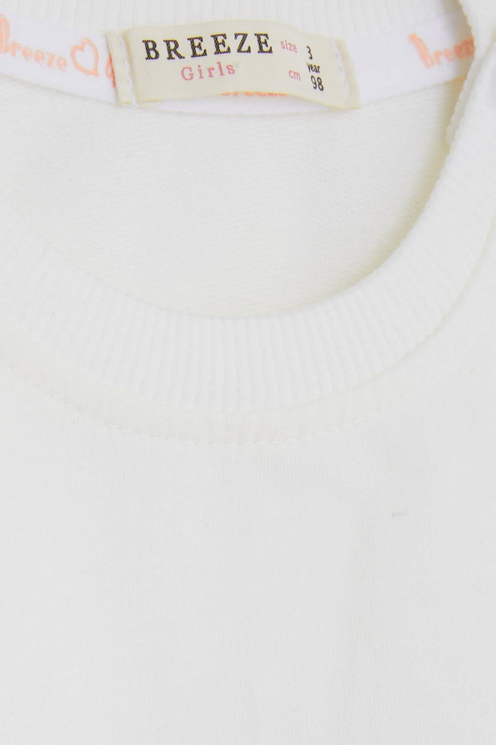 BRE Breeze Girl Child Sweatshirt Girl Printed 1.5-5 Years, Ecru - Urmston