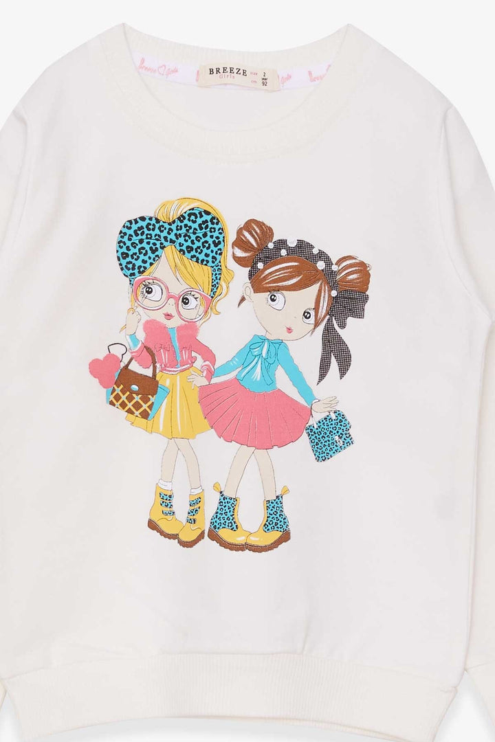 BRE Breeze Girl Child Sweatshirt Girl Printed 2-6 Years, Ecru - Bitterfeld