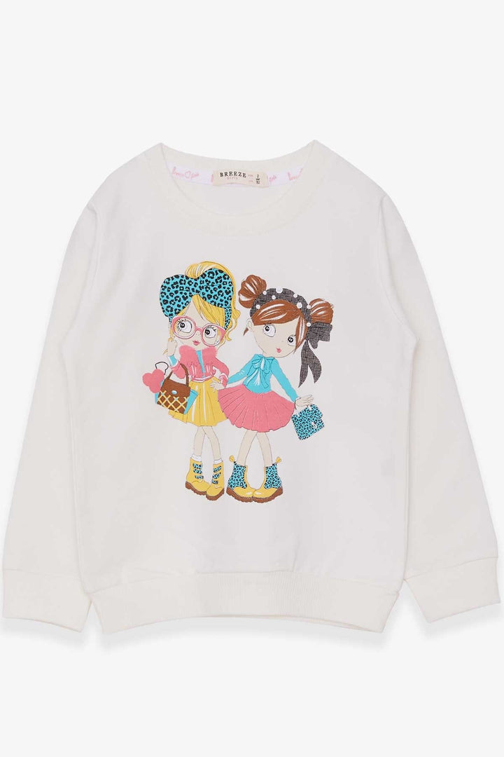 BRE Breeze Girl Child Sweatshirt Girl Printed 2-6 Years, Ecru - Bitterfeld