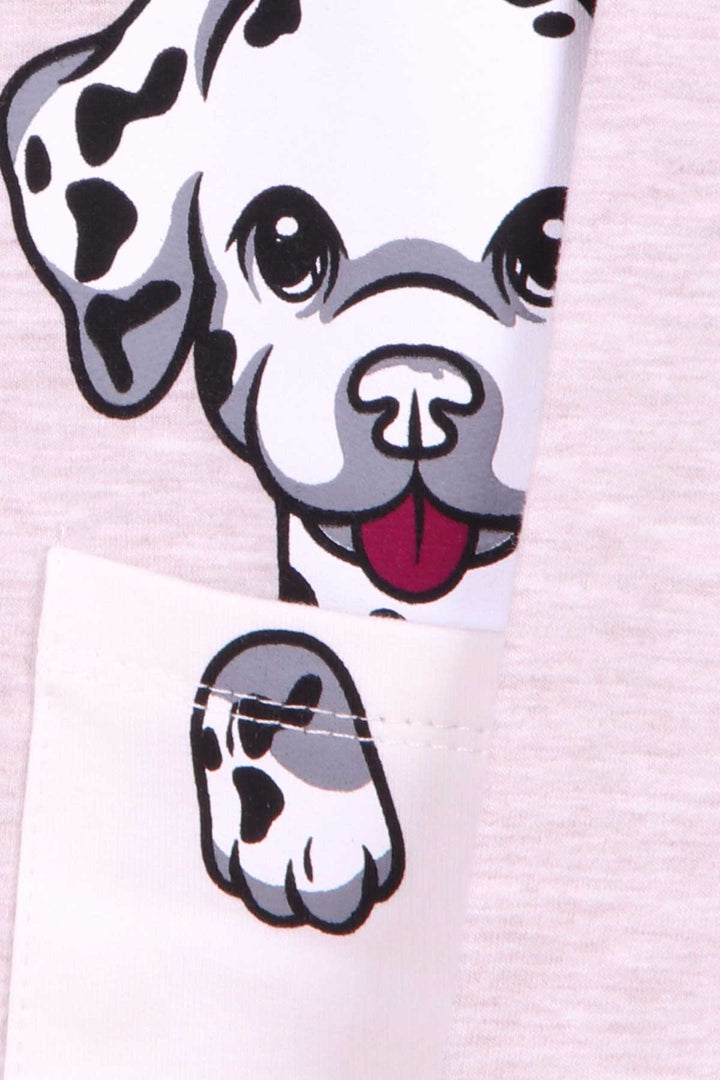 BRE Breeze Girl Child Sweatshirt Dog Printed 2-6 Years, Beige Melange - Coppell