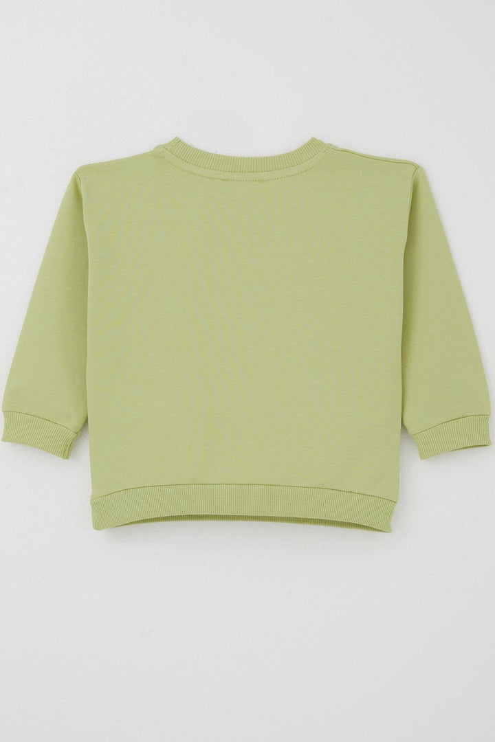 BRE Breeze Girl Child Sweatshirt Swan Crested Bow Detailed 2-6 Years, Pistachio Green - Georgetown