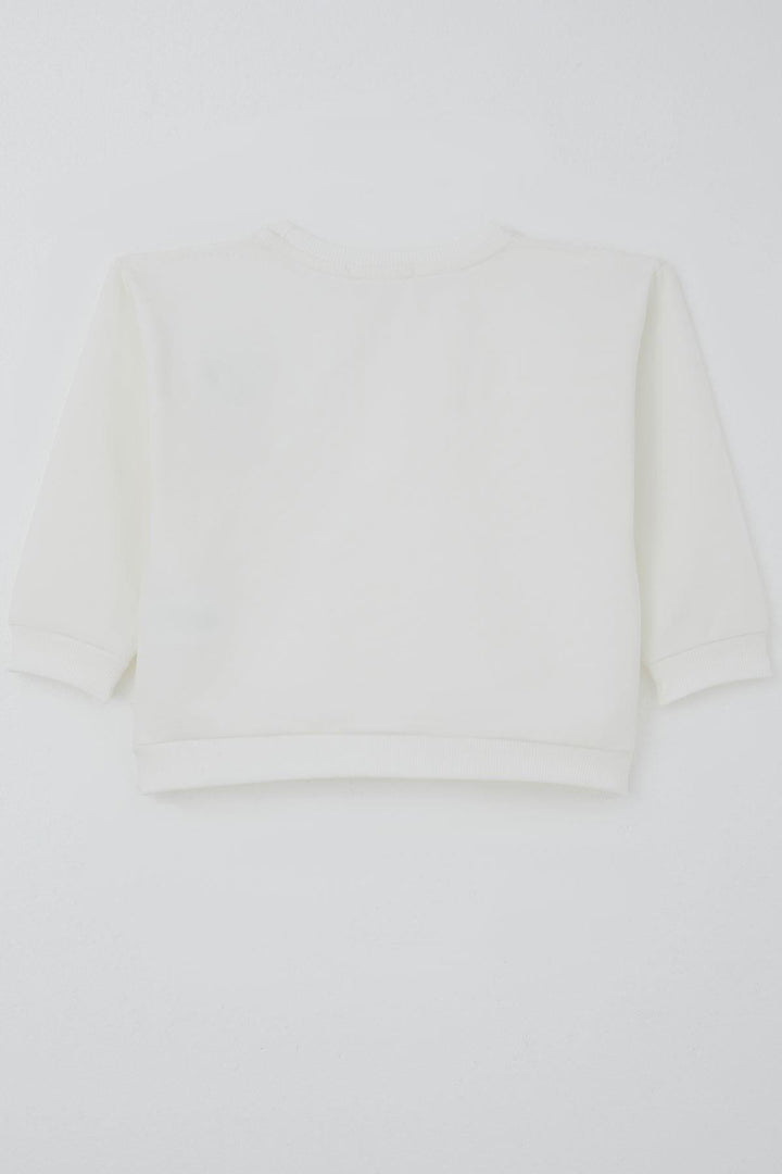BRE Breeze Girl Child Sweatshirt Happy Cloud & Cute Chick Accessory Detailed 2-6 Years, Ecru - Everett