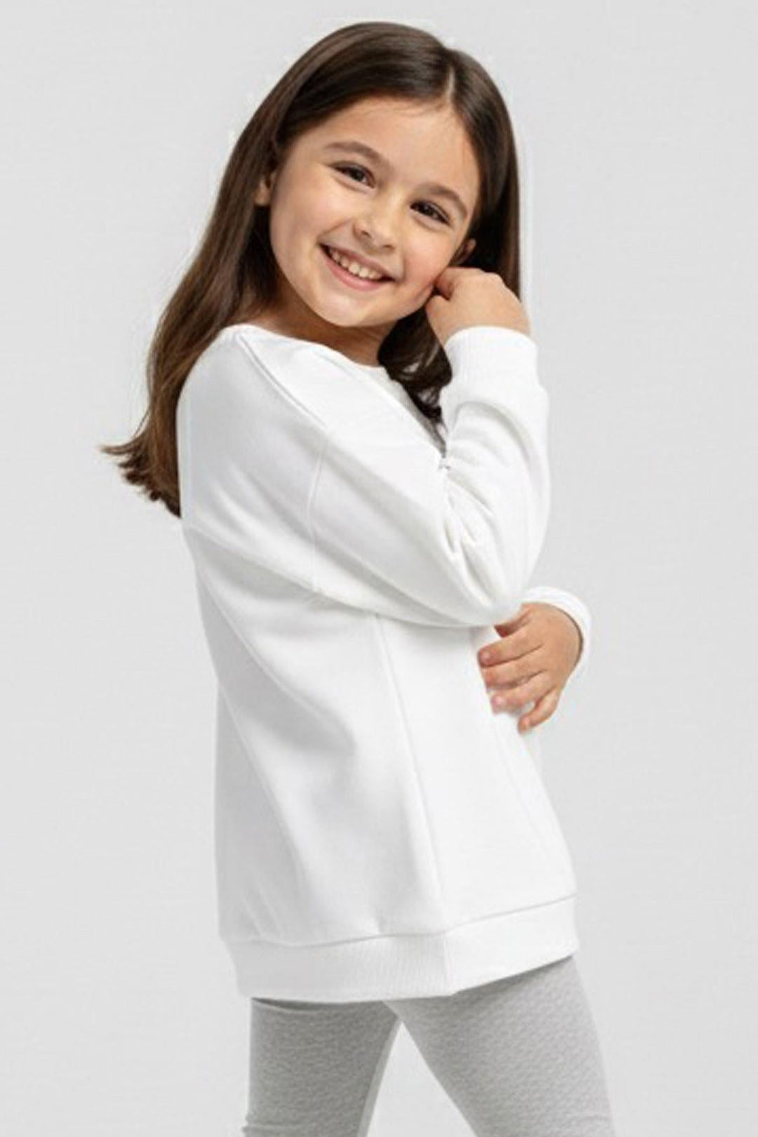 BRE Breeze Girl Child Sweatshirt Happy Cloud & Cute Chick Accessory Detailed 2-6 Years, Ecru - Everett