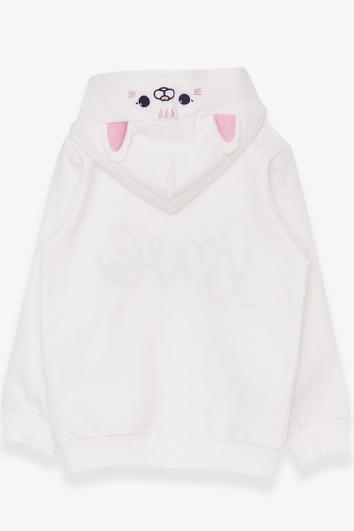 BRE Breeze Girl Child Sweatshirt Embroidered Text Printed 2-6 Years, Ecru - Roosendaal