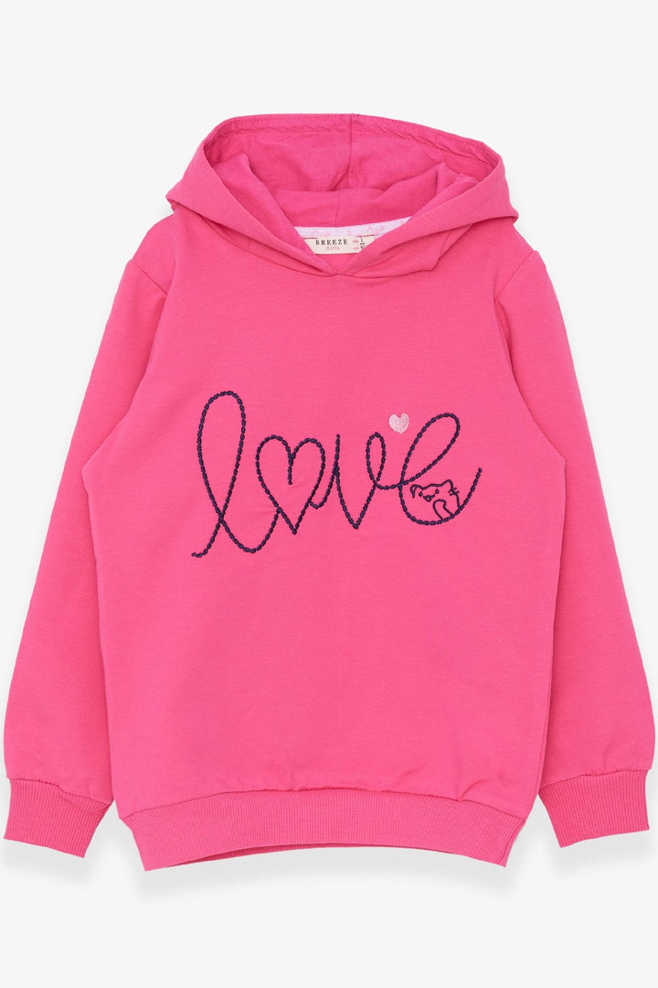 BRE Breeze Girl Child Sweatshirt Embroidered Text Printed 2-6 Years, Pink - Blainville