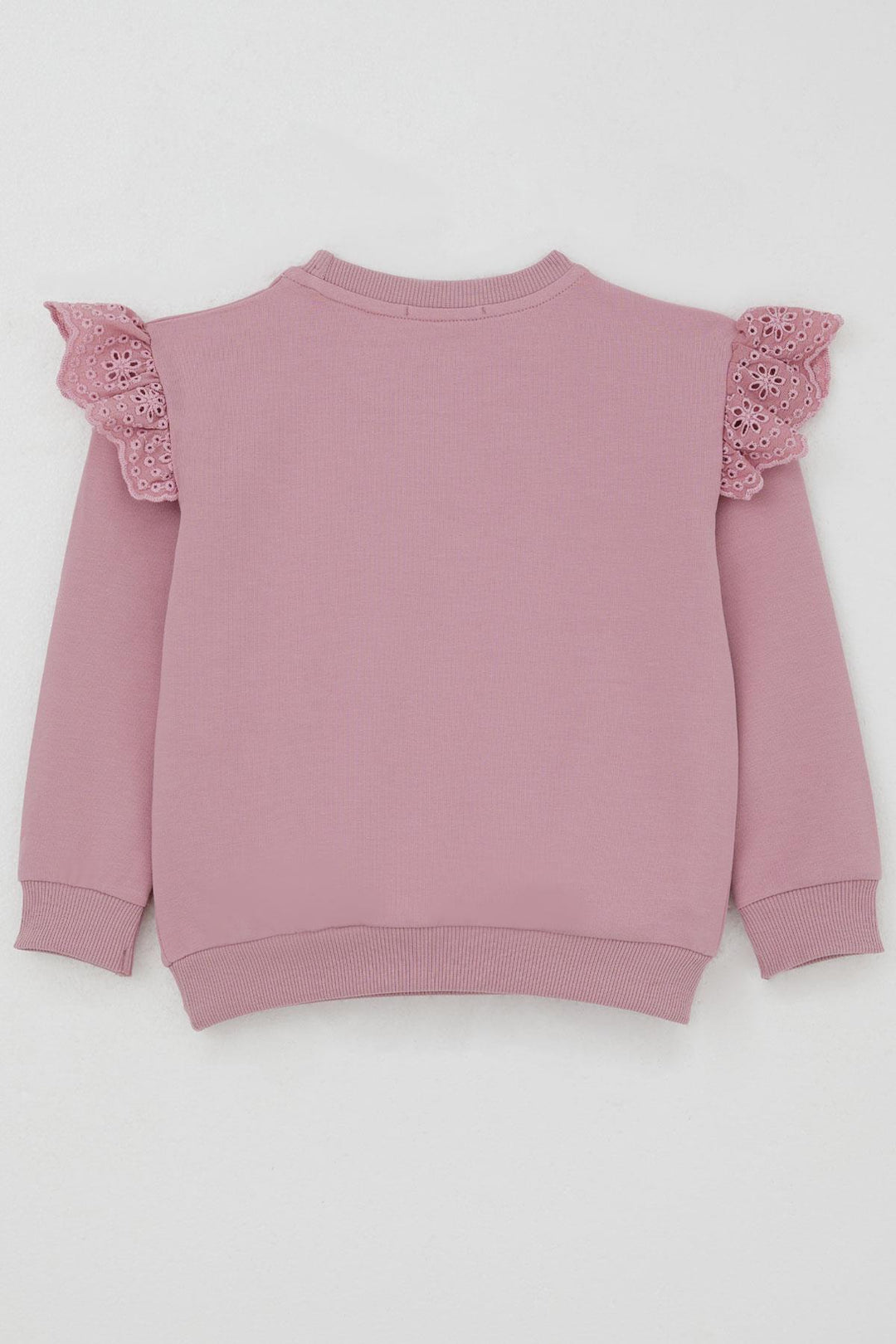 BRE Breeze Kız Çocuk Sweatshirt Omuzları Çiçek Nakış Detaylı Çiçek Baskılı 2-6 Yaş, Gülkurusu - Brighton