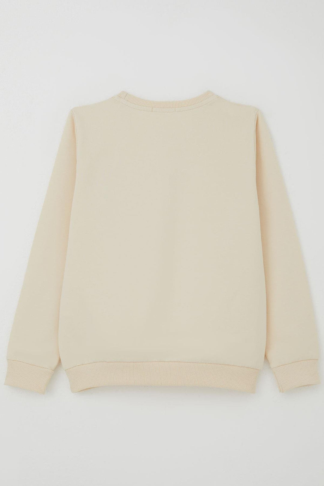 BRE Breeze Girl Child Sweatshirt with Pom Poms and New Year's Ribbon, 62 Years, Cream - Sainte-Geneviève-des-Bois