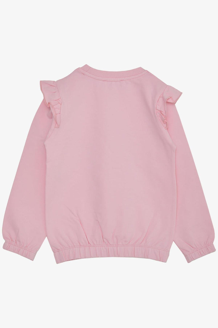 BRE Breeze Girl Child Sweatshirt with Sequined Bear Accessory and Glittery Printed Text, 1.5-5 Years, Pink - Piedras Negras