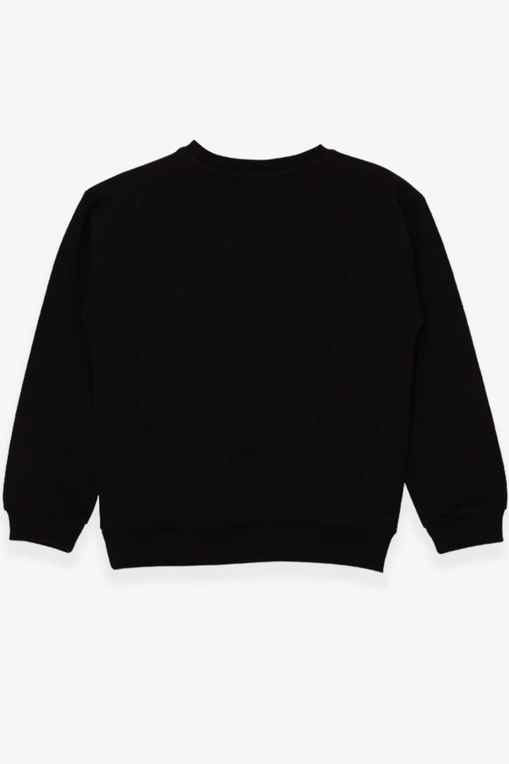 BRE Breeze Girl's Sweatshirt with Sequin Print, 94 Years, Black - Cerignola
