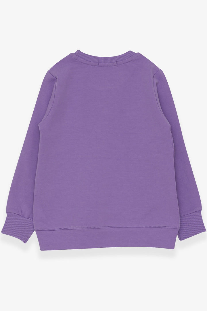 BRE Breeze Girl Child Sweatshirt Sequined Girl Printed 3-8 Years, Lilac - Alfortville