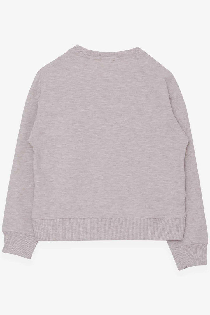 BRE Breeze Girl Child Sweatshirt Sequined Girl Printed 84 Years, Beige Melange - Puerto del Rosario