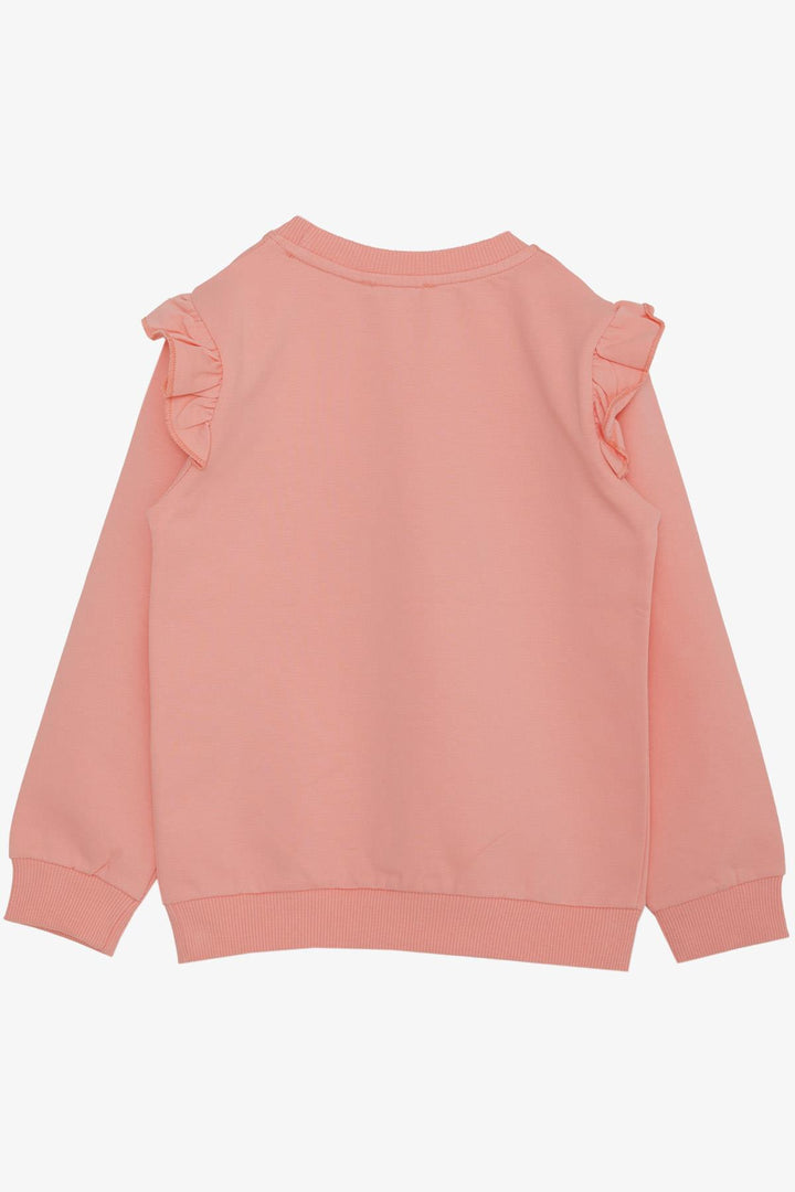 BRE Breeze Girl Child Sweatshirt Sequined Glitter Printed 3-8 Years, Salmon - Aurora