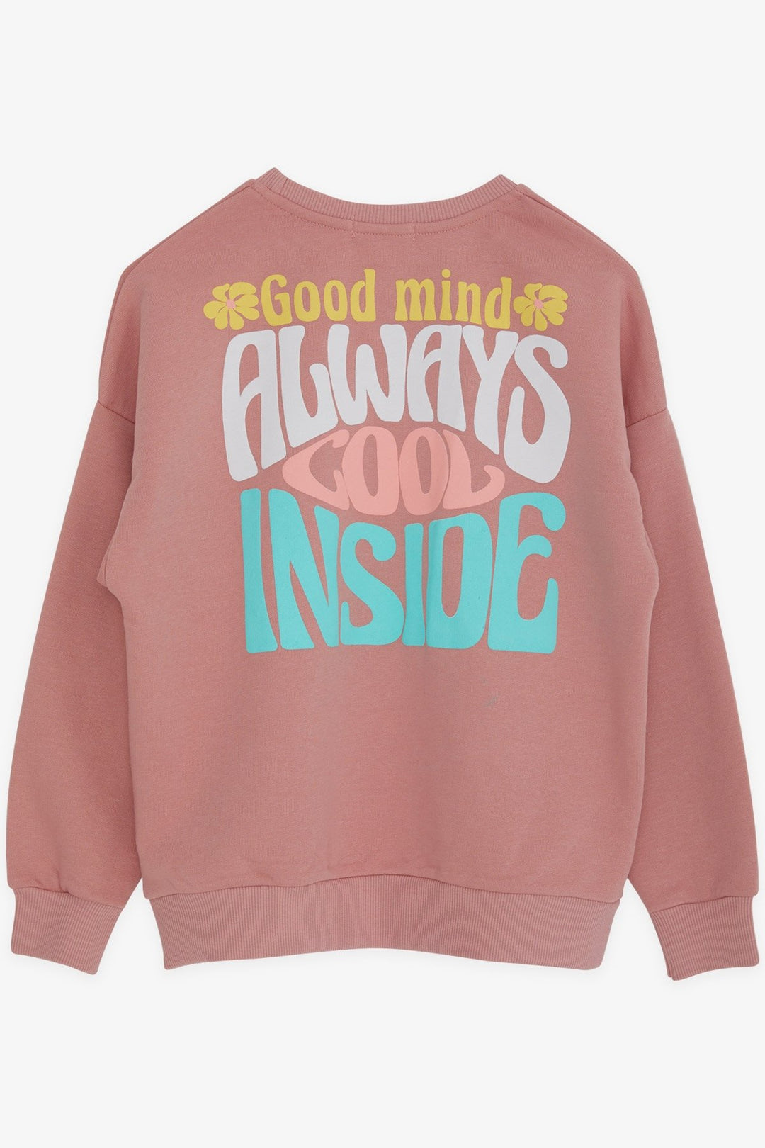 BRE Breeze Girl Sweatshirt Colorful Printed Text 84 Years, Rose Pink - Dover