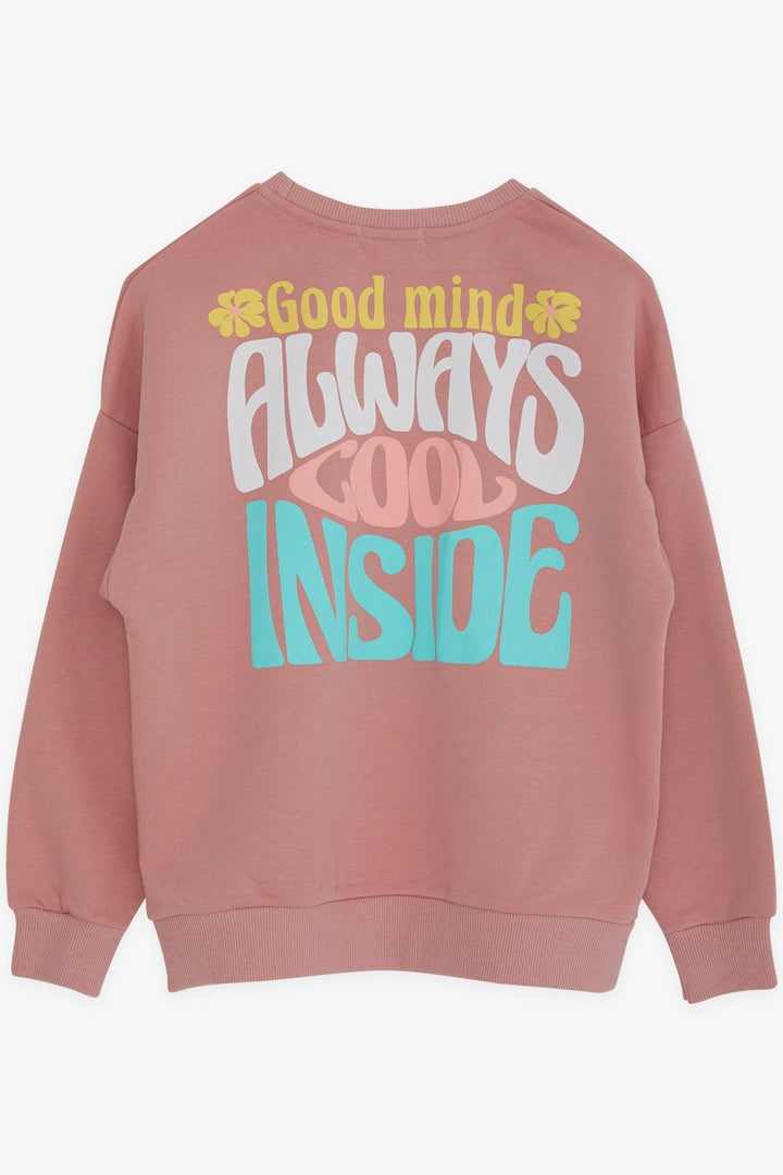 BRE Breeze Girl Sweatshirt Colorful Printed Text 84 Years, Rose Pink - Dover